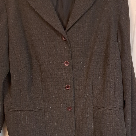 Julian Taylor Dark Brown Blazer with Subtle Stripes - Picture 3 of 4